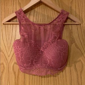 PINK Mauve Sheer Highneck Bralette!